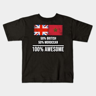 50% British 50% Moroccan 100% Awesome - Gift for Moroccan Heritage From Morocco Kids T-Shirt